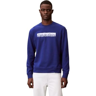 Calvin herr Eu sportkläder grafisk rund hals LV04LF231G, blå, 3XL Calvin herr Eu sportkläder grafisk rund hals LV04LF231G, blå, 3XL