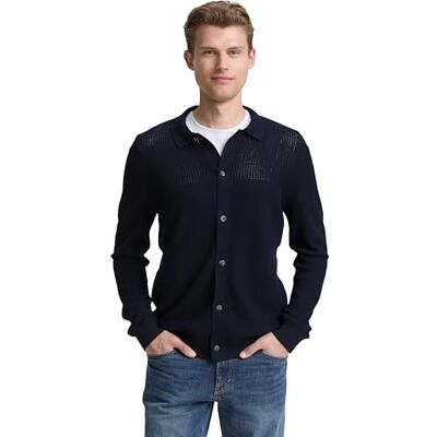 TOM TAILOR Herr 1048003 Cardigan tröja, 10668-Sky Captain Blue, M, 10668 – himmelsblå kapten, M TOM TAILOR Herr 1048003 Cardigan tröja, 10668-Sky Captain Blue, M, 10668 – himmelsblå kapten, M