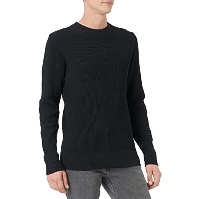 JACK & JONES JACK&JONES Herr JPRPERFECT Knit Crew Neck SN Tröja, Svart, S JACK & JONES JACK&JONES Herr JPRPERFECT Knit Crew Neck SN Tröja, Svart, S