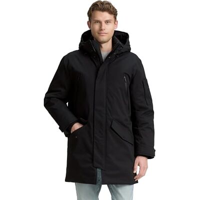 TOM TAILOR Män 1046991 Parka, 29999-svart, L, 29999 Svart, L TOM TAILOR Män 1046991 Parka, 29999-svart, L, 29999 Svart, L