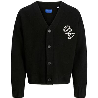 JACK & JONES Jorbedford stickad emb kofta, svart, S JACK & JONES Jorbedford stickad emb kofta, svart, S