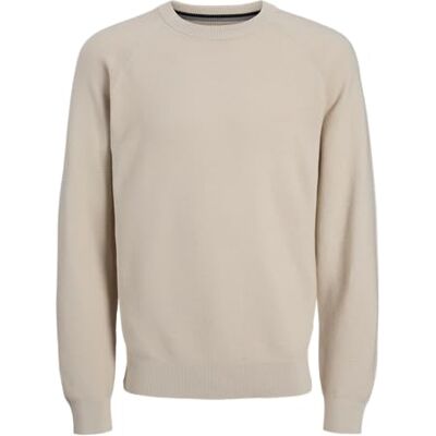 JACK & JONES Jcoarvid Knit Crew Neck, Moonbeam, S JACK & JONES Jcoarvid Knit Crew Neck, Moonbeam, S