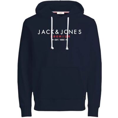 JACK & JONES Huvtröja för män, marinblå blazer, S JACK & JONES Huvtröja för män, marinblå blazer, S