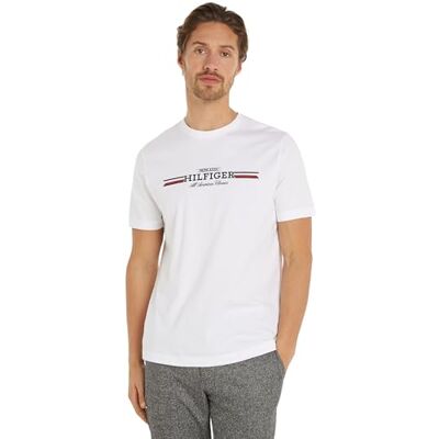 Tommy Hilfiger herr Hilfiger bröst rand TEE MW0MW36480, S/S t-shirt, vit, XXXL, Vit (vit), 3XL Tommy Hilfiger herr Hilfiger bröst rand TEE MW0MW36480, S/S t-shirt, vit, XXXL, Vit (vit), 3XL
