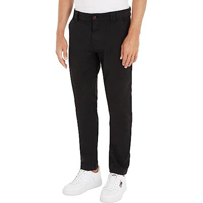 Tommy Jeans Herr chinos TJM Scanton Chino Pant Slim Fit, svart (svart), 34 W/32 l, svart, 34W / 32L Tommy Jeans Herr chinos TJM Scanton Chino Pant Slim Fit, svart (svart), 34 W/32 l, svart, 34W / 32L