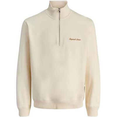 JACK & JONES Jornorrebro Emb Sweat High Neck Sn, Antik vit, XL JACK & JONES Jornorrebro Emb Sweat High Neck Sn, Antik vit, XL