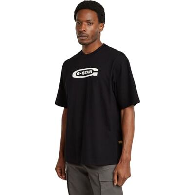 G-STAR RAW Old Skool Logo Boxy Regular Tee, Svart (Dk Black D26350-c336-6484), XS G-STAR RAW Old Skool Logo Boxy Regular Tee, Svart (Dk Black D26350-c336-6484), XS