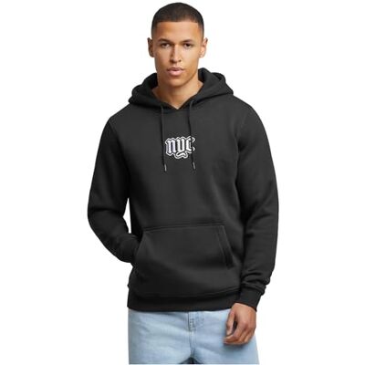 Tee NYC Old English Wording Hoody, svart, L Tee NYC Old English Wording Hoody, svart, L