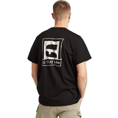 G-STAR RAW Handwriting Back Print Lös RT T-shirt, Svart (Dk Black D25699-c336-6484), XS G-STAR RAW Handwriting Back Print Lös RT T-shirt, Svart (Dk Black D25699-c336-6484), XS