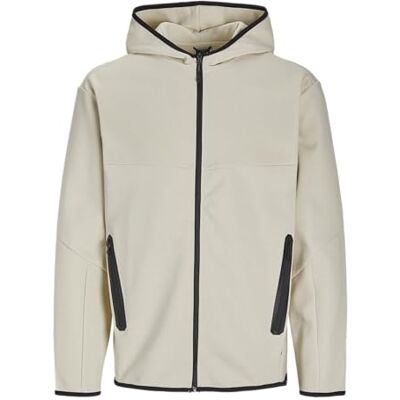 JACK & JONES JACK&JONES Jcofusion Sweat Zip Hood Noos, Månstrål/detalj: melangé, XXL JACK & JONES JACK&JONES Jcofusion Sweat Zip Hood Noos, Månstrål/detalj: melangé, XXL