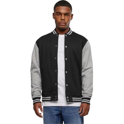 Urban Classics TB207 herr jacka plagg 2 Tone College sweatjacka, Black/Grey, M Urban Classics TB207 herr jacka plagg 2 Tone College sweatjacka, Black/Grey, M