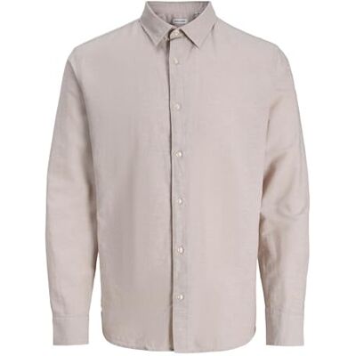 JACK & JONES Jjebreeze linne Blend skjorta L/S Sn Pls – plus storlek, String, 4XL JACK & JONES Jjebreeze linne Blend skjorta L/S Sn Pls – plus storlek, String, 4XL