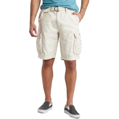 UNIONBAY Survivor cargoshorts för herr, med bälte, normal- och stor- och långstorlekar, STEN, 56 UNIONBAY Survivor cargoshorts för herr, med bälte, normal- och stor- och långstorlekar, STEN, 56