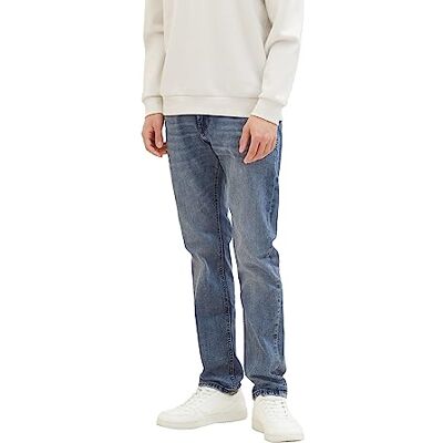 TOM TAILOR Denim herr Piers smala jeans med stretch, 10118-used Light Stone Blue Denim, 33W / 30L TOM TAILOR Denim herr Piers smala jeans med stretch, 10118-used Light Stone Blue Denim, 33W / 30L