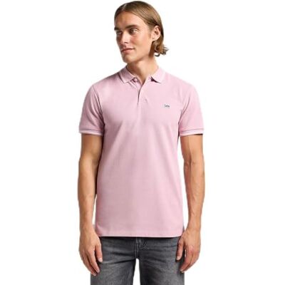 Lee Pique Polo Shirt för män, Mjuk mauva, XXL Lee Pique Polo Shirt för män, Mjuk mauva, XXL