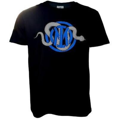 Inter T-shirt orm logotyp svart T-shirt herr unisex barn och pojkar Inter T-shirt orm logotyp svart T-shirt herr unisex barn och pojkar