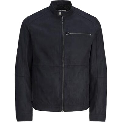JACK & JONES Män, konstläderjacka, konstläderjacka, jet svart, XS JACK & JONES Män, konstläderjacka, konstläderjacka, jet svart, XS