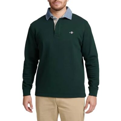 GANT REG Chambray Heavy Rugger, Grön, M GANT REG Chambray Heavy Rugger, Grön, M