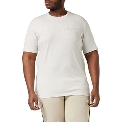 Champion amerikansk klassiker stor logotyp S/S samtida t-shirt för män, Tortora, M Champion amerikansk klassiker stor logotyp S/S samtida t-shirt för män, Tortora, M