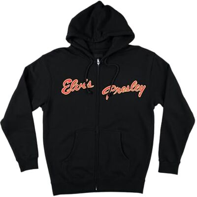 Elvis Presley Uni Official Merch Photo Back huvtröja huvtröja med dragkedja, svart, stor, svart, L Elvis Presley Uni Official Merch Photo Back huvtröja huvtröja med dragkedja, svart, stor, svart, L