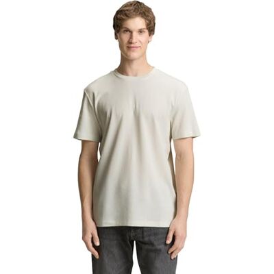 TOM TAILOR Denim T-shirt för män, 32257 – grå vit, L TOM TAILOR Denim T-shirt för män, 32257 – grå vit, L