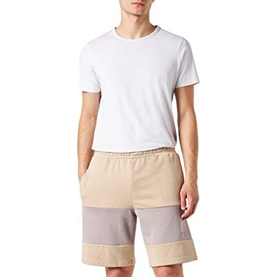 FILA Stephens Blocked Sweat Shorts för män, oxford tan-gull, S FILA Stephens Blocked Sweat Shorts för män, oxford tan-gull, S