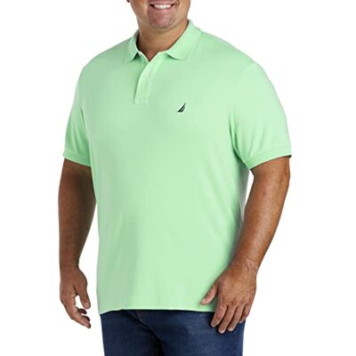 Nautica Herr klassisk passform kortärmad enfärgad mjuk bomull pikétröja, Askgrön, 4XL Lång Nautica Herr klassisk passform kortärmad enfärgad mjuk bomull pikétröja, Askgrön, 4XL Lång