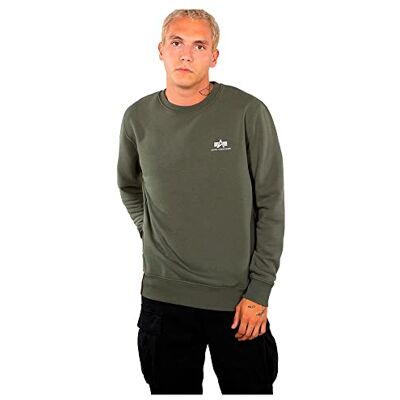 Alpha Industries Basic Small Logo-Sweatshirt för män Dark Olive Alpha Industries Basic Small Logo-Sweatshirt för män Dark Olive