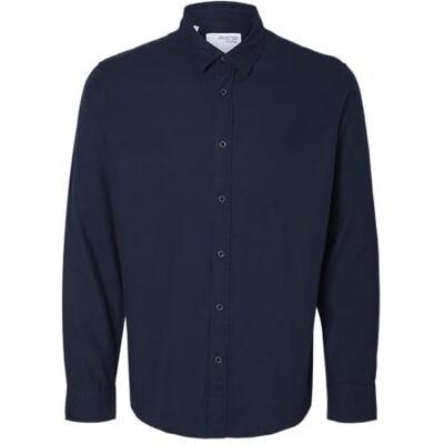 SELECTED HOMME herrskjorta flanell, Mörk safir/detalj: solid, XL SELECTED HOMME herrskjorta flanell, Mörk safir/detalj: solid, XL