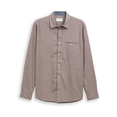 TOM TAILOR herrskjorta, 38959 – Brun Dobby Structure, M TOM TAILOR herrskjorta, 38959 – Brun Dobby Structure, M