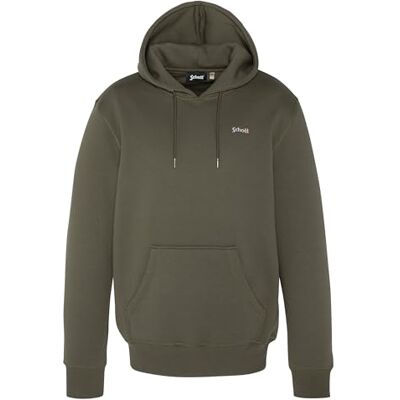 Schott NYC Huvtröja med Schott-broderi, SWCASUAL2, Färg: grön, M Schott NYC Huvtröja med Schott-broderi, SWCASUAL2, Färg: grön, M