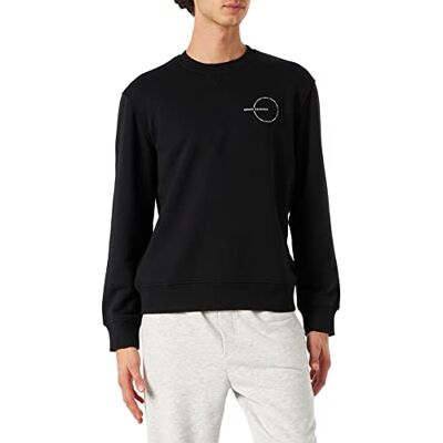 Giorgio Armani Herr logo rygg & front, rund hals tröja tröja, svart, extra liten Giorgio Armani Herr logo rygg & front, rund hals tröja tröja, svart, extra liten