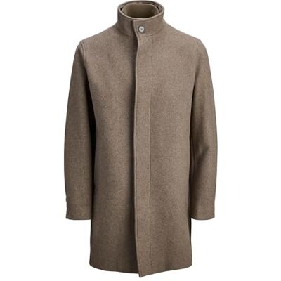 JACK & JONES Jprcckeith ull blandning stancollar coat Sn, Greige, XXL JACK & JONES Jprcckeith ull blandning stancollar coat Sn, Greige, XXL