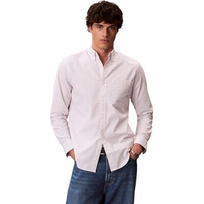 Calvin herr Ls Yd Stripe Oxford Classic Shir LV04RF100G andra skjortor, vit, XL Calvin herr Ls Yd Stripe Oxford Classic Shir LV04RF100G andra skjortor, vit, XL