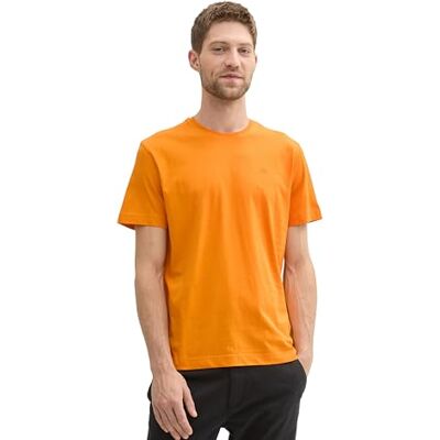 TOM TAILOR basic herr-t-shirt med logotypbroderi, 12392 – färsk peppar orange, 3XL TOM TAILOR basic herr-t-shirt med logotypbroderi, 12392 – färsk peppar orange, 3XL