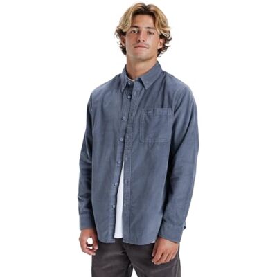 Quiksilver Smoke Trail Cord långärmad topp herr grå S Quiksilver Smoke Trail Cord långärmad topp herr grå S