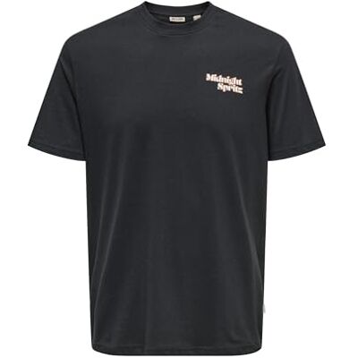Only & Sons Onschris Life Reg Ss Tee, jet svart, XXL Only & Sons Onschris Life Reg Ss Tee, jet svart, XXL