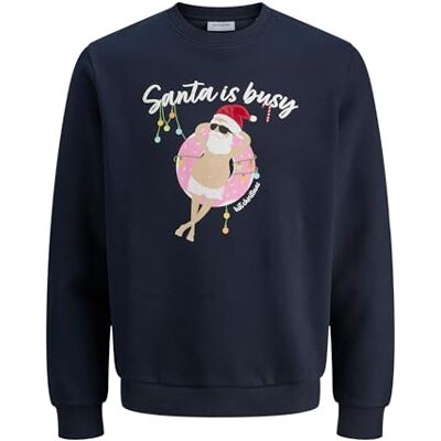 JACK & JONES Jjchristmas Sweat Crew Neck Xmas, Sky Captain, L JACK & JONES Jjchristmas Sweat Crew Neck Xmas, Sky Captain, L