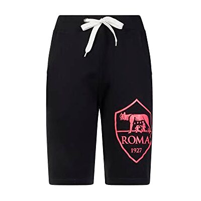 AS Roma GIL Unisex shorts Crest rosa Fluo, Svart och rosa fluo, M AS Roma GIL Unisex shorts Crest rosa Fluo, Svart och rosa fluo, M
