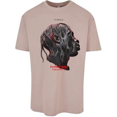 Tee Flygande hög överdimensionerad te T-shirt herr, Duskrose, XXL Tee Flygande hög överdimensionerad te T-shirt herr, Duskrose, XXL