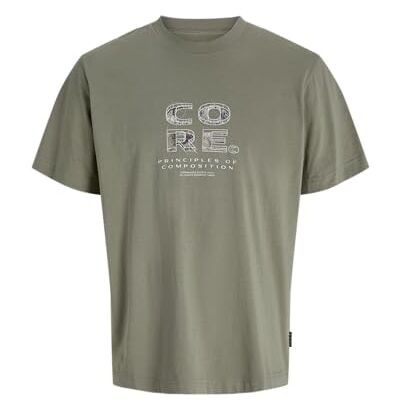 JACK & JONES Jcostance Front text Tee Ss Crew Neck, Vetiver, S JACK & JONES Jcostance Front text Tee Ss Crew Neck, Vetiver, S