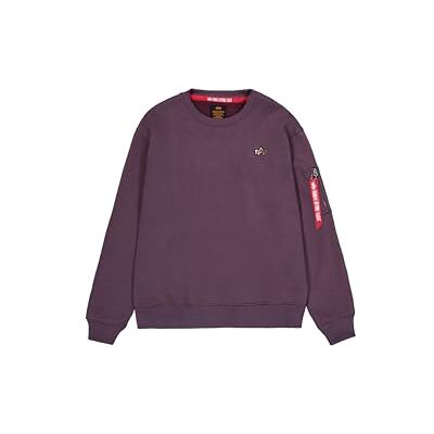 Alpha Industries 3D Small Logo Sweater för män, Plum, S Alpha Industries 3D Small Logo Sweater för män, Plum, S