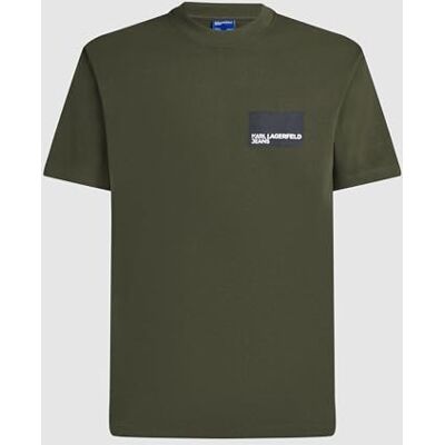 KARL LAGERFELD JEANS , Herr, Vanlig Kortärm Box Logo T-Shirt, Vanlig Fit, Grön, XXL KARL LAGERFELD JEANS , Herr, Vanlig Kortärm Box Logo T-Shirt, Vanlig Fit, Grön, XXL