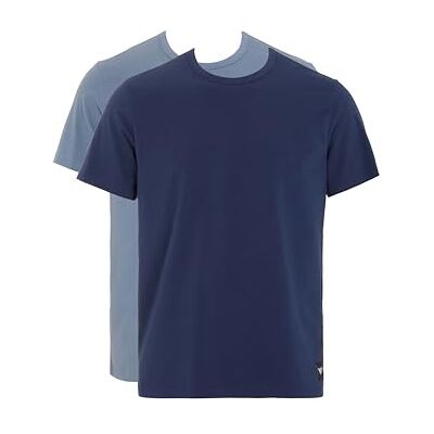 Giorgio Armani Herr Essential LOGOLABEL 2-pack rund hals t-shirt grå S normal passform, Grå, S Giorgio Armani Herr Essential LOGOLABEL 2-pack rund hals t-shirt grå S normal passform, Grå, S