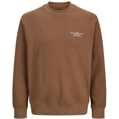 JACK & JONES herr Jprblachad branding sweat crew neck Ln, emperador, S JACK & JONES herr Jprblachad branding sweat crew neck Ln, emperador, S