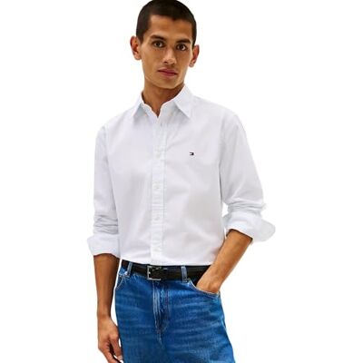 Tommy Hilfiger herr Flex POPLIN falsk solid RF-tröja MW0MW41711 L/S skjorta, blå, XXL, Blå (söt blå), XXL Tommy Hilfiger herr Flex POPLIN falsk solid RF-tröja MW0MW41711 L/S skjorta, blå, XXL, Blå (söt blå), XXL