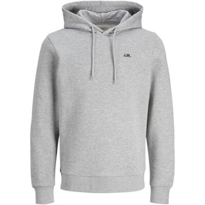 JJ REBEL Jrebrebel logotyp för män, sweat Hood Noos huvtröja, Ljusgrå melange, XXL JJ REBEL Jrebrebel logotyp för män, sweat Hood Noos huvtröja, Ljusgrå melange, XXL