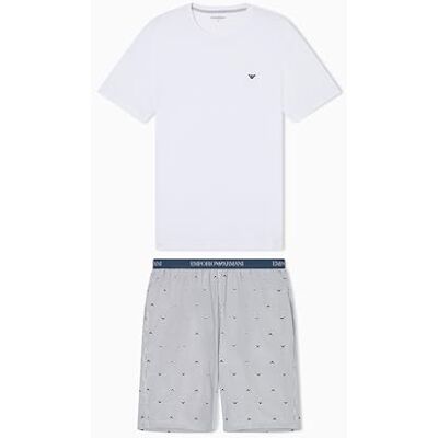 Giorgio Armani Vävd T-SHIRT+SHORTS PYJAMA vit L Giorgio Armani Vävd T-SHIRT+SHORTS PYJAMA vit L