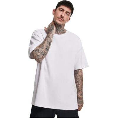 Urban Classics Överdimensionerad våffelte, enfärgad t-shirt för män av bomull i oversize passform, finns i två färger, storlekar S–5XL, Vit (vit 00220), XXL Urban Classics Överdimensionerad våffelte, enfärgad t-shirt för män av bomull i oversize passform, finns i två färger, storlekar S–5XL, Vit (vit 00220), XXL