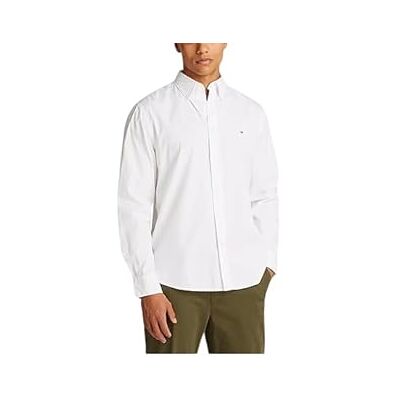 Tommy Hilfiger herr CORE Flex POPLIN solid RF-tröja MW0MW39988 L/S skjorta, vit, XS, Vit (vit), XS Tommy Hilfiger herr CORE Flex POPLIN solid RF-tröja MW0MW39988 L/S skjorta, vit, XS, Vit (vit), XS